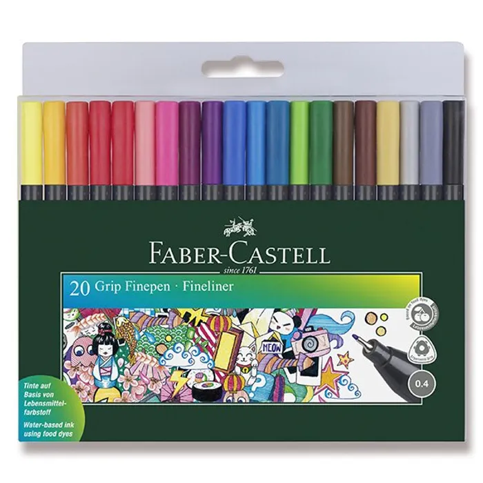 Hlavný obrázok produktu Popisovač Faber-Castell 151620 Grip 20 ks, 0.4 mm
