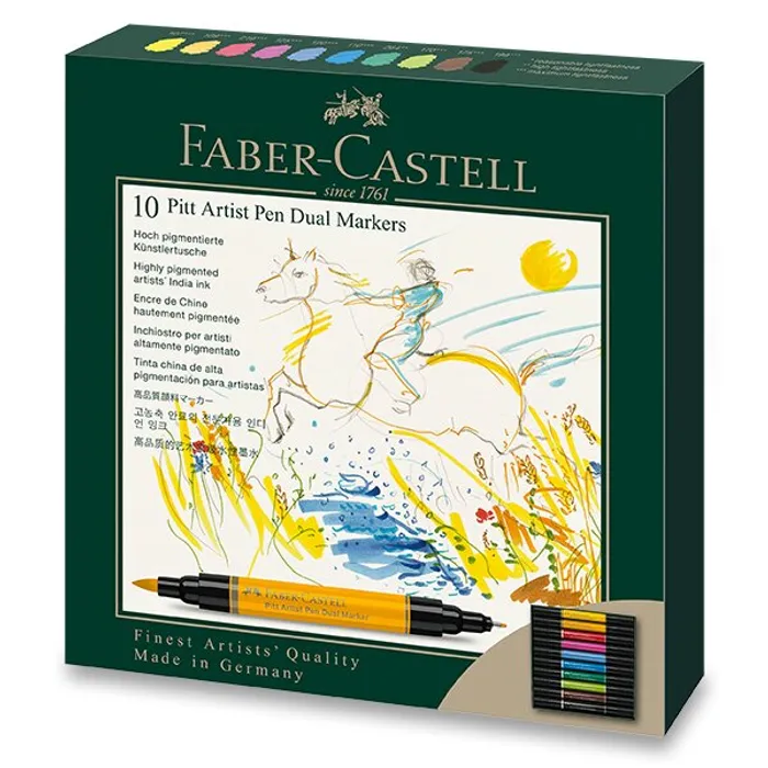 Hlavný obrázok produktu Popisovač Faber-Castell 162010 Pitt Artist Pen Dual Marker sada 10 ks