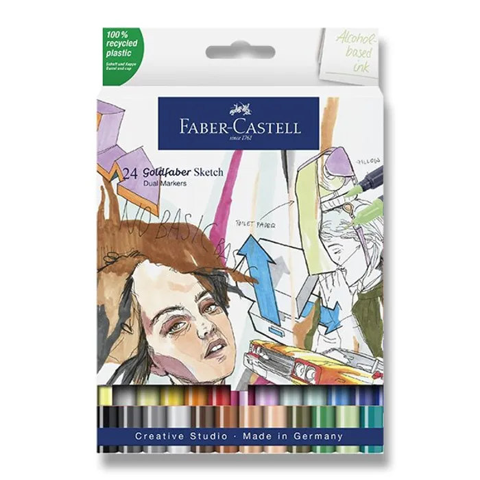 Hlavný obrázok produktu Popisovač Faber-Castell 164724 Goldfaber Sketch Dual Marker sada, 24 barev