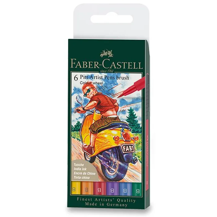 Hlavný obrázok produktu Popisovač Faber-Castell 167174 Pitt Artist Pen Brush Colour sada 8 ks, hrot B