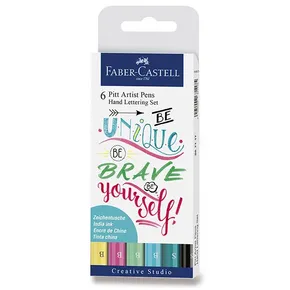 Popisovač Faber-Castell 267116 Pitt Artist Pen Hand Lettering 6 kusov, pastelová sada