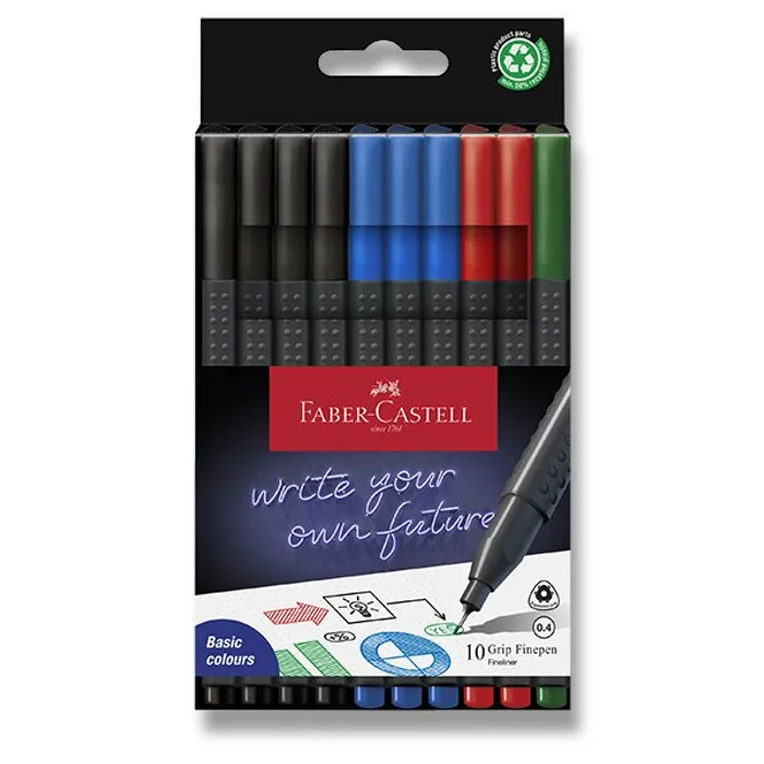 Hlavný obrázok produktu Popisovač Faber-Castell Finepen Grip 10 ks
