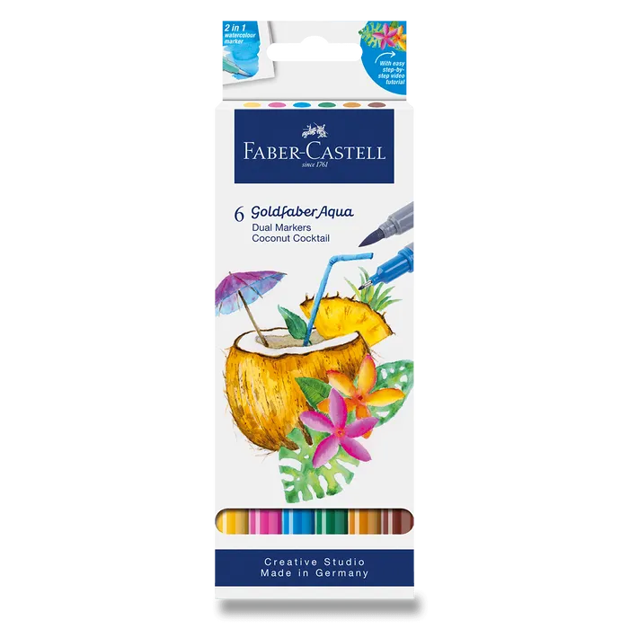 Hlavný obrázok produktu Popisovač Faber-Castell Goldfaber Aqua Dual Marker Coconut Cocktail [6 ks]