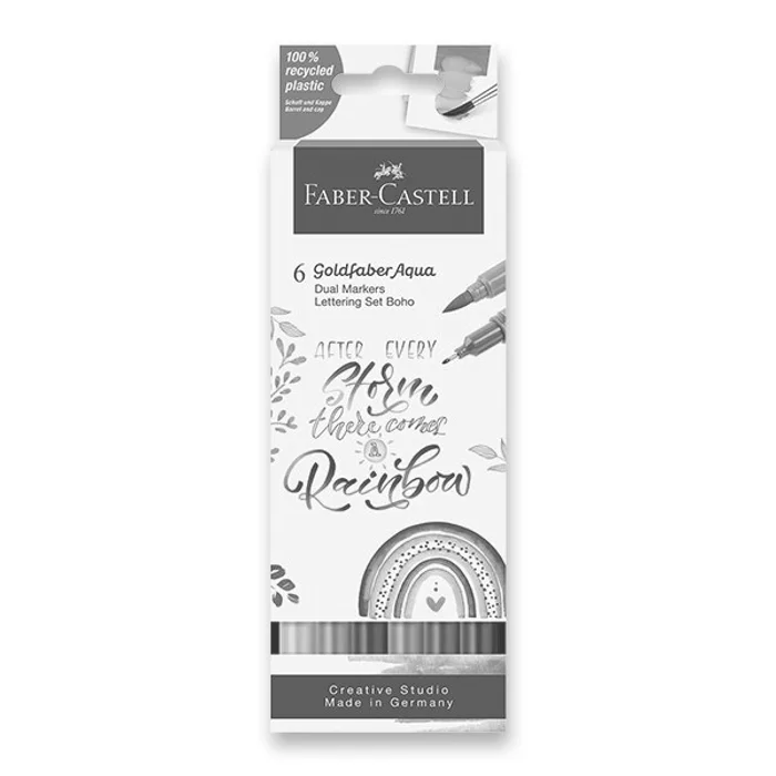 Hlavný obrázok produktu Popisovač Faber-Castell Goldfaber Aqua Dual Marker Lettering Boho sada, 6 barev