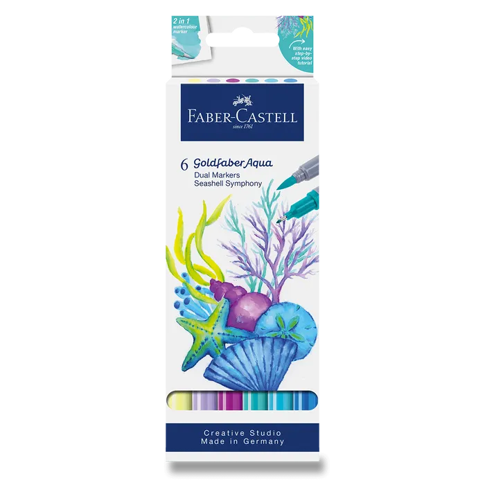 Hlavný obrázok produktu Popisovač Faber-Castell Goldfaber Aqua Dual Marker Seashell Symphony [6 ks]