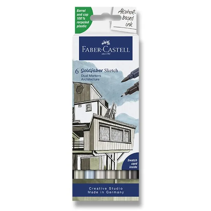 Hlavný obrázok produktu Popisovač Faber-Castell Goldfaber Sketch Dual Marker Architecture sada, 6 barev