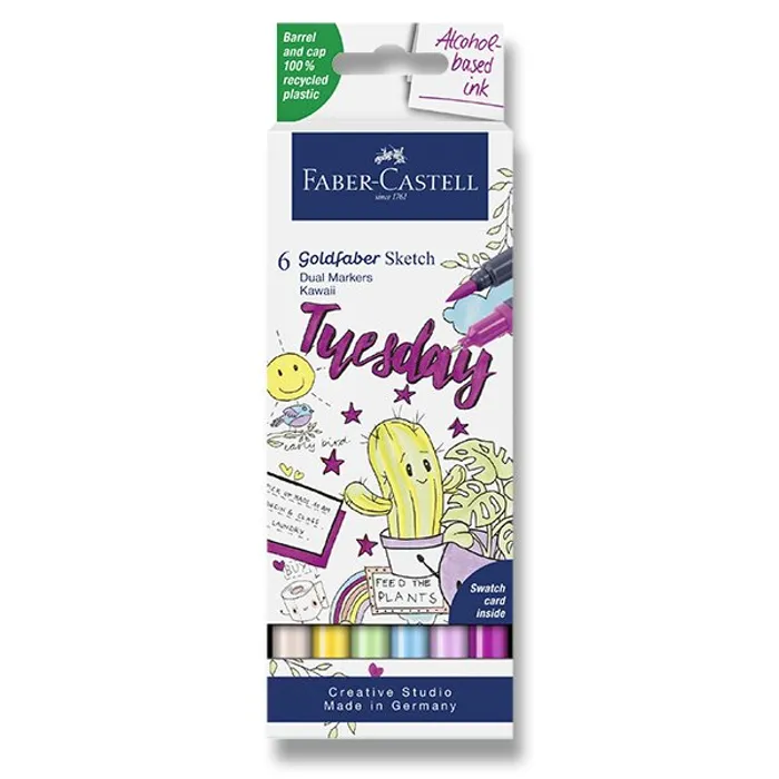 Hlavný obrázok produktu Popisovač Faber-Castell Goldfaber Sketch Dual Marker Kawaii sada, 6 barev