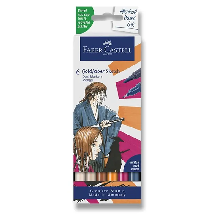 Hlavný obrázok produktu Popisovač Faber-Castell Goldfaber Sketch Dual Marker Manga sada, 6 barev