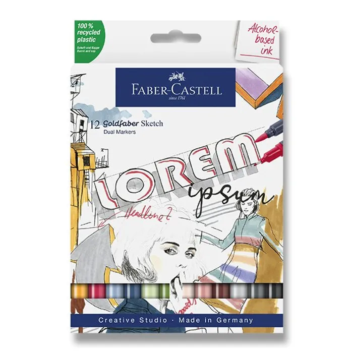 Hlavný obrázok produktu Popisovač Faber-Castell Goldfaber Sketch Dual Marker sada, 12 barev