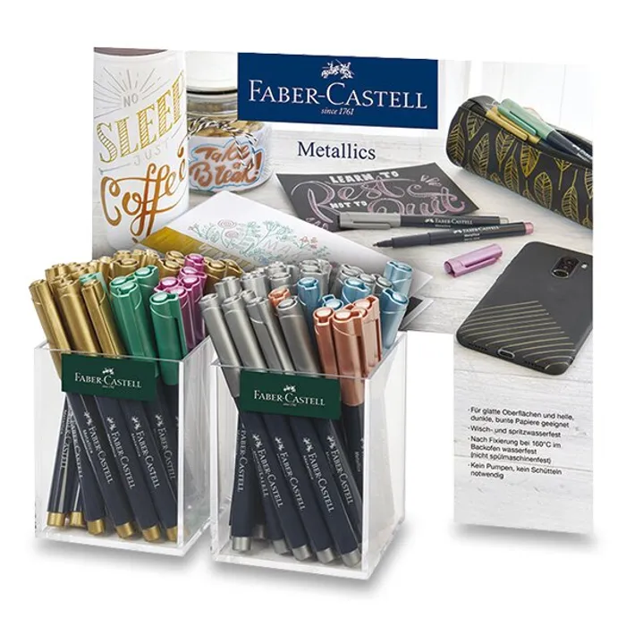 Hlavný obrázok produktu Popisovač Faber-Castell Metallics stojánek, 60 ks