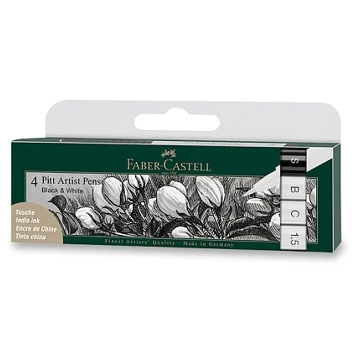 Hlavný obrázok produktu Popisovač Faber-Castell Pitt Artist Pen 4 kusy, black & white