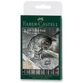 Popisovač Faber-Castell Pitt Artist Pen Black&Grey sada 8 ks, rôzne hroty, čierny a šedý