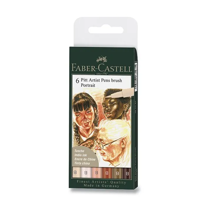 Hlavný obrázok produktu Popisovač Faber-Castell Pitt Artist Pen Brush Portrait, 6 ks