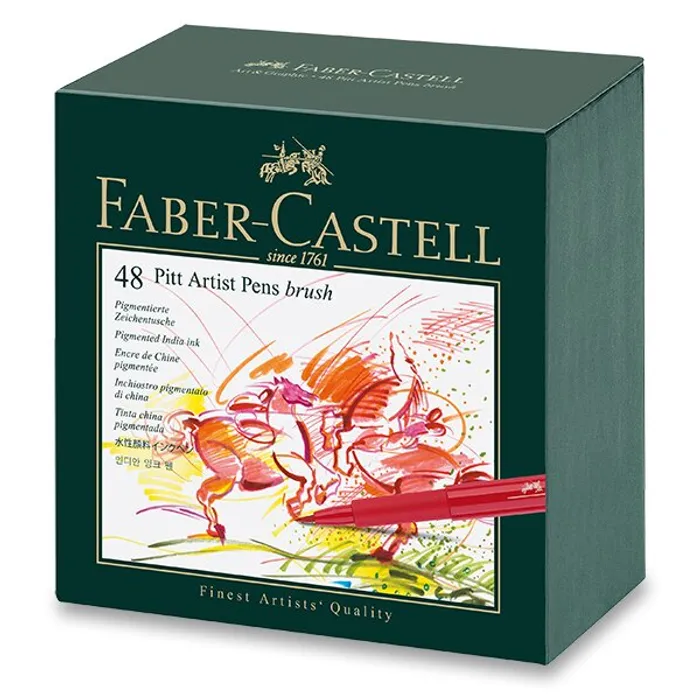 Hlavný obrázok produktu Popisovač Faber-Castell Pitt Artist Pen Brush studio box, 48 ks