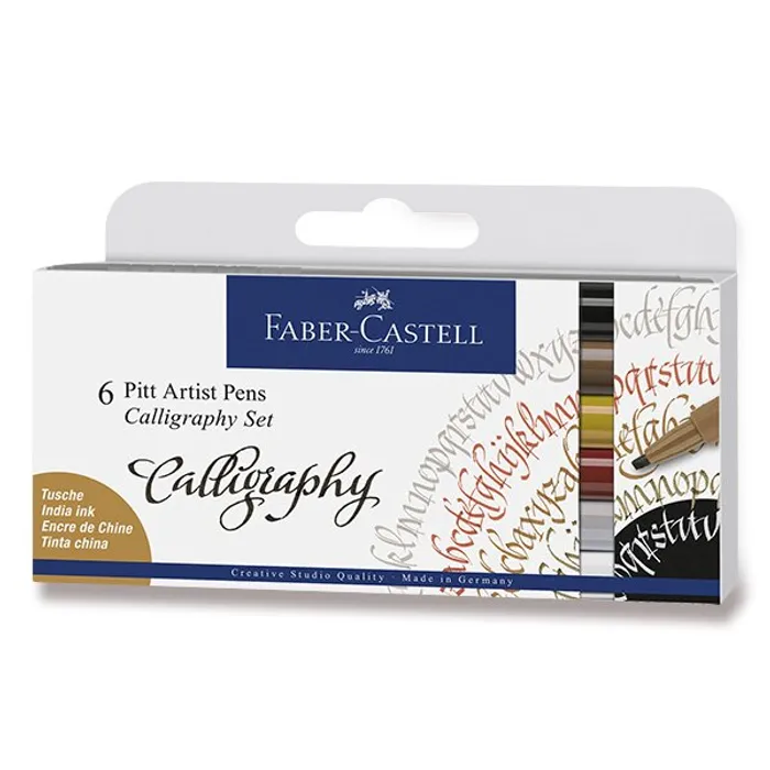 Hlavný obrázok produktu Popisovač Faber-Castell Pitt Artist Pen Calligraphy - 6 kusů