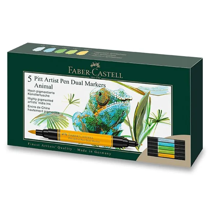 Hlavný obrázok produktu Popisovač Faber-Castell Pitt Artist Pen Dual Marker Animal sada 5 ks