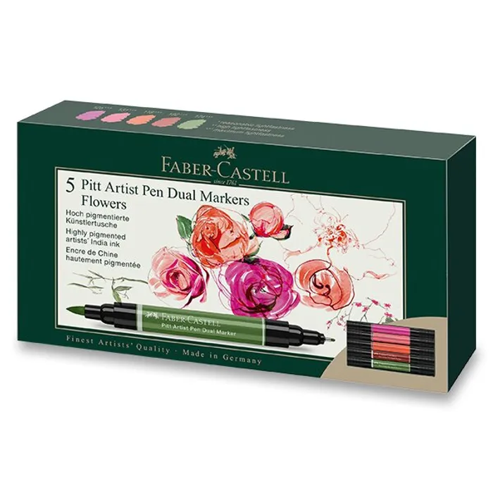 Hlavný obrázok produktu Popisovač Faber-Castell Pitt Artist Pen Dual Marker Flowers sada 5 ks