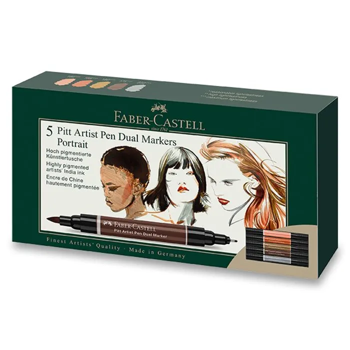 Hlavný obrázok produktu Popisovač Faber-Castell Pitt Artist Pen Dual Marker Portrait sada 5 ks