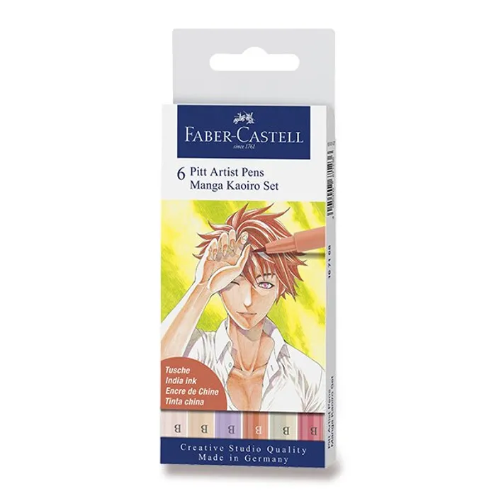 Hlavný obrázok produktu Popisovač Faber-Castell Pitt Artist Pen Manga 6 kusů, Kaoiro
