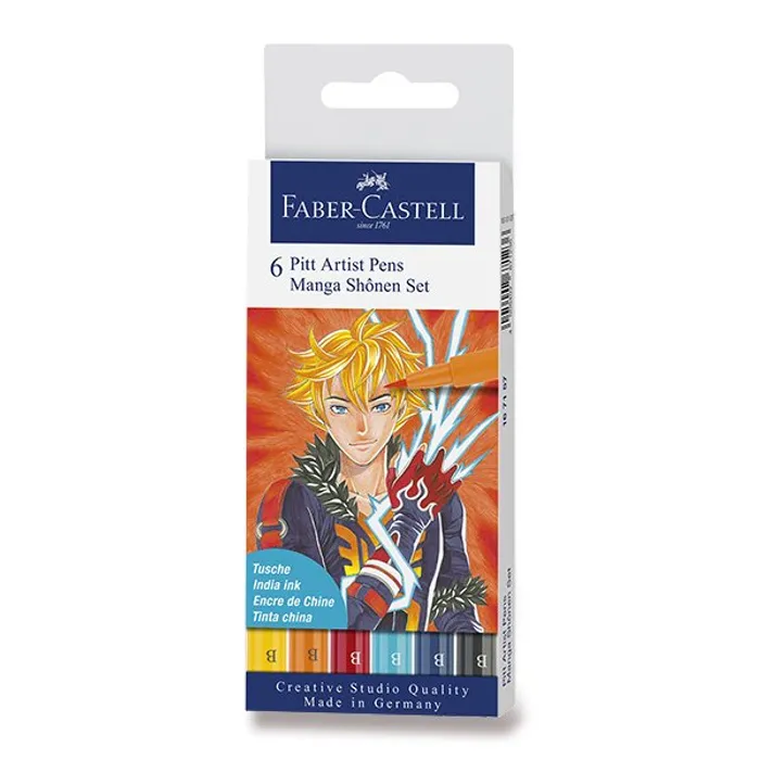 Hlavný obrázok produktu Popisovač Faber-Castell Pitt Artist Pen Manga 6 kusů, Shonen