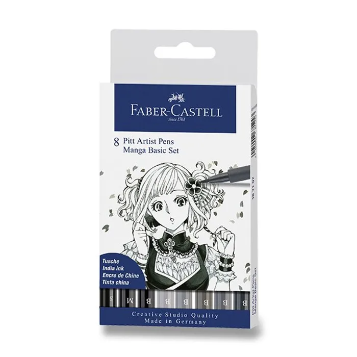 Hlavný obrázok produktu Popisovač Faber-Castell Pitt Artist Pen Manga 8 kusů, Manga Basic