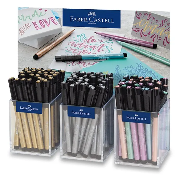 Hlavný obrázok produktu Popisovač Faber-Castell Pitt Artist Pen Metallic stojánek, 90 ks