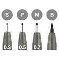 Ďalší obrázok produktu Popisovač Faber-Castell Pitt Artist Pen sada 4 ks, rôzne hroty, sivý