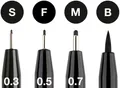 Ďalší obrázok produktu Popisovač Faber-Castell 167100 Pitt Artist Pen sada 4 ks, S, F, M, B, čierne