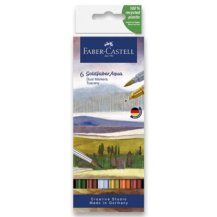 Hlavný obrázok produktu Popisovač Goldfaber Aqua Dual, Tuscany, pl. pouzdro 6 ks, Faber-Castell 16452