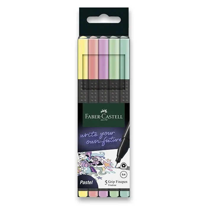 Hlavný obrázok produktu Popisovač Grip Finepen Pastel, 0.4 mm, plastové pouzdro Faber-Castell 151602