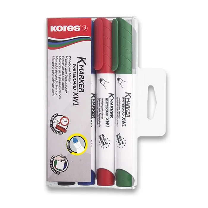 Hlavný obrázok produktu Popisovač Kores K-Marker Whiteboard sada 4 barev