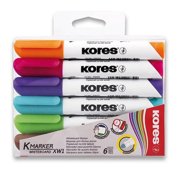 Hlavný obrázok produktu Popisovač Kores K-Marker Whiteboard sada 6 barev