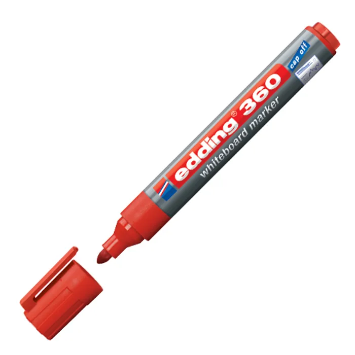 Hlavný obrázok produktu Popisovač na bílou tabuli a flipchart "360", červená, 1,5-3mm, kuželový hrot, EDDING