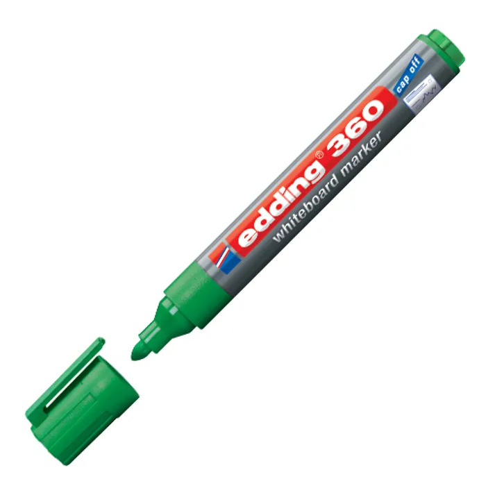 Hlavný obrázok produktu Popisovač na bílou tabuli a flipchart "360", zelená, 1,5-3mm, kuželový hrot, EDDING