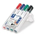 Popisovač na bielu tabuľu Lumocolor 351 B, sada, 4 farby, klinový hrot, STAEDTLER
