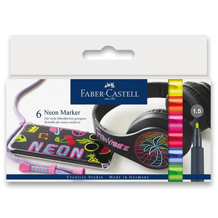Hlavný obrázok produktu Popisovač Neon, papírová krabička 6 ks Faber-Castell 160806