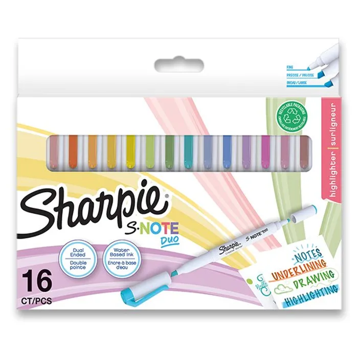 Hlavný obrázok produktu Popisovač Sharpie S-Note Duo souprava, 16 barev