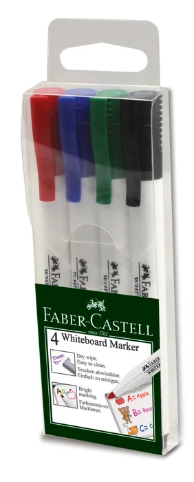 Hlavný obrázok produktu Popisovač Whiteboard Marker Slim, plastové pouzdro 4ks  Faber Castell 156072