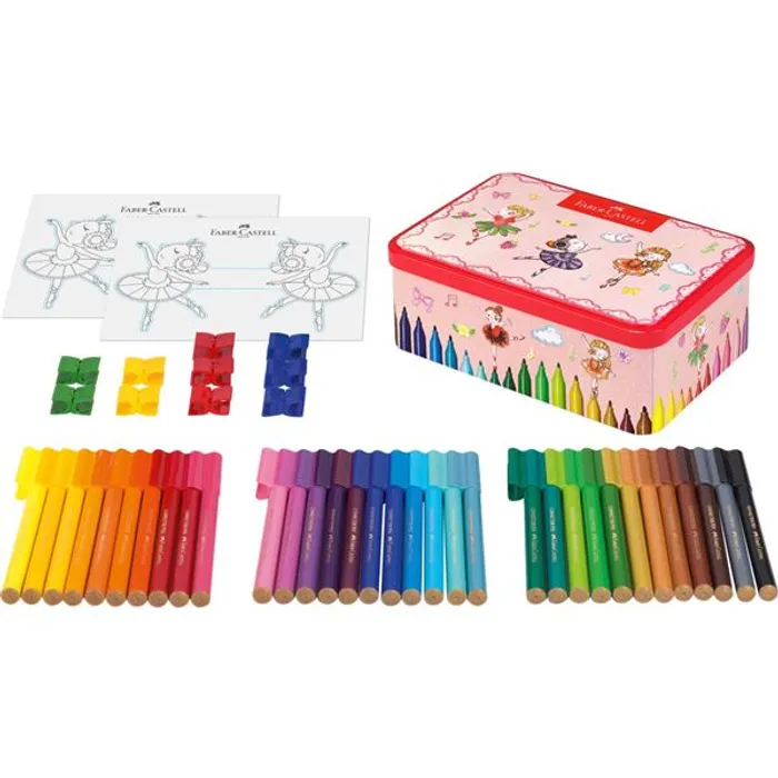 Hlavný obrázok produktu Popisovače Connector plechová truhla Balerínka 33ks Faber Castell 155534