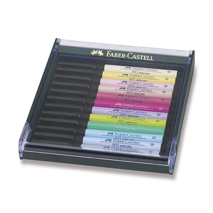 Hlavný obrázok produktu Popisovače Faber-Castell 267420 Pitt Artist Pen Brush 12 ks, pastelové barvy