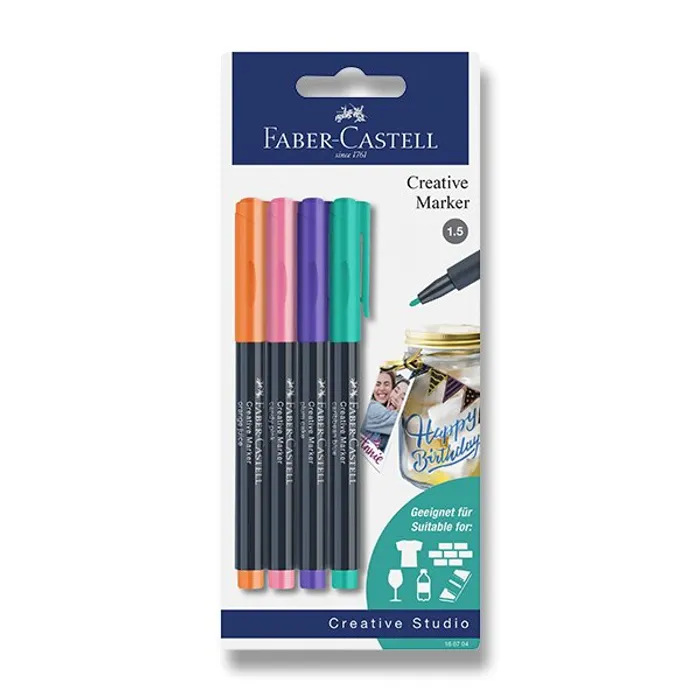 Hlavný obrázok produktu Popisovače Faber-Castell 4 ks, blistr