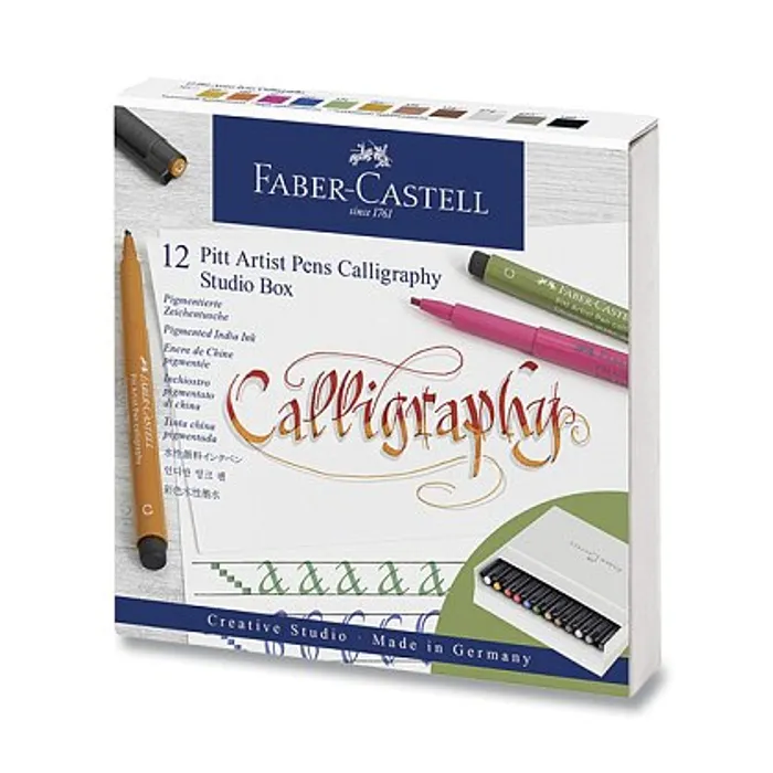 Hlavný obrázok produktu Popisovače Faber Castell Pitt Artist Pen Calligraphy box 12 ks 167512