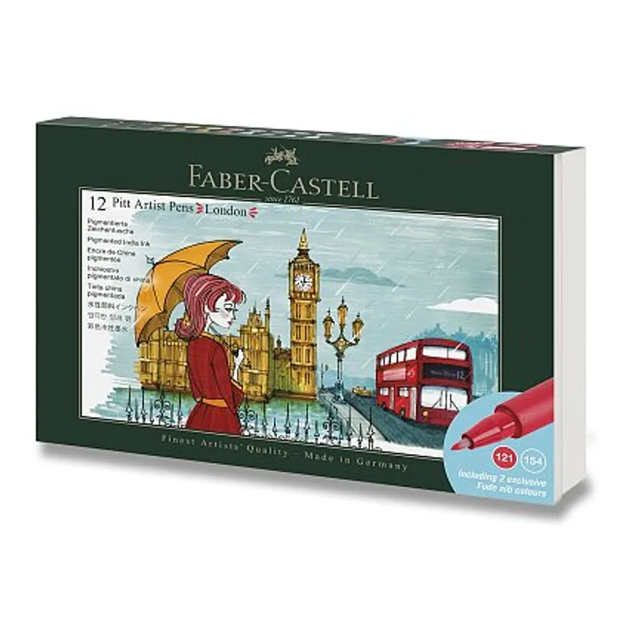 Hlavný obrázok produktu Popisovače Faber-Castell Pitt Artist Pen London - 12 ks