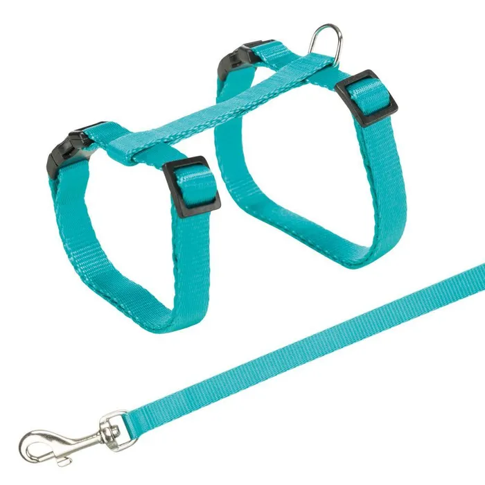Hlavný obrázok produktu Postroj s rychlouzávěry + vodítko na kočku 27-45cm/10mm 1,2m