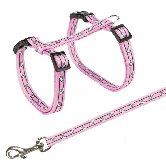 Hlavný obrázok produktu Postroj s vodítkem pro kočku - motiv 27-45cm/10mm 1,20m