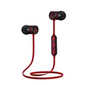 Ďalší obrázok produktu Powerton W2, bezdrôtové bluetooth slúchadlá, ovládanie hlasitosti, čierno-červená, športové, s magnetickým uchytením typ bluetooth
