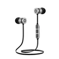 Powerton W2, bezdrôtové bluetooth slúchadlá, ovládanie hlasitosti, čierno-strieborná, športové, s magnetickým uchytením typ blueto