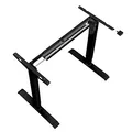 Pracovný stôl, elektricky nastaviteľná výška, buk, 75x159cm, rozsah 500 mm, čierny, 70 kg nosnosť, ergo