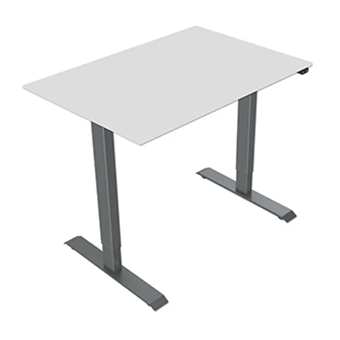 Hlavný obrázok produktu Pracovní stůl, elektricky nastavitelná výška, šedá deska, 75x120cm, hloubka 500 mm, 100V-