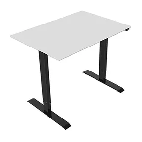 Pracovný stôl, elektricky nastaviteľná výška, šedá doska, 75x120cm, rozsah 500 mm, čierny, 70 kg nosnosť, ergo